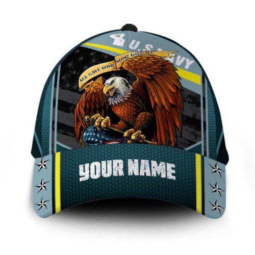 Personalized Custom Name Veteran American Flag Hat Proud US Military US Navy All Gave Some Some gave all Hat Trucker Trucker Classic Cap Personalized Custom Name Veteran American Flag Hat Proud US Military US Navy All Gave Some Some gave all Hat Trucker Trucker Classic Cap