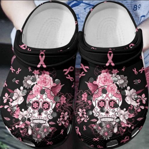 Clogs Shoes – Clog Shoes Sugar Skull Floral Skull Breast Cancer Awareness Pink Ribbon Patterns Flower Clogs Shoes – Clog Shoes Sugar Skull Floral Skull Breast Cancer Awareness Pink Ribbon Patterns Flower