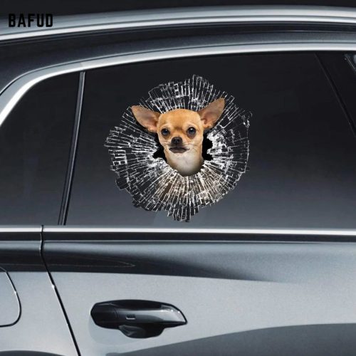 Beautiful Flamingo Cracked Car Decal Sticker – Waterproof – PVC Vinyl Dog Lover Funny Chihuahua Cracked Car Decal Sticker - Waterproof - PVC Vinyl - S1034