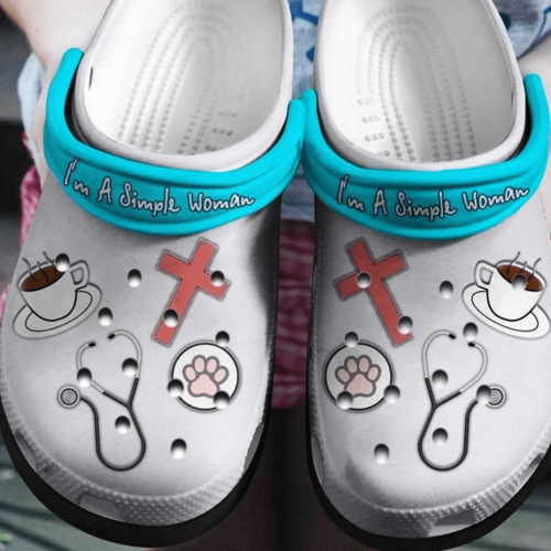 I'm a simple woman, coffee, paws, scrubs, nurse Clogs Classic Clogs Gift for Men and Women
