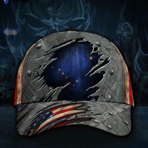 Thin Green Line Hat 3D Print American Flag Vintage Hat Unique Support US Military Federal Agent Classic Cap Alaska State Flag Hat 3D Printed Old Retro US Flag Alaska Trucker Hat States Patriotic Classic Cap