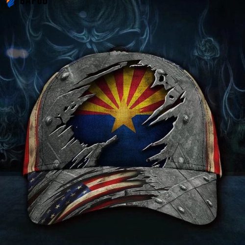 Skull Gifts Skull Music Metal Classic Cap Arizona State Flag Hat 3D Printed U.S Flag Vintage Classic Cap Arizona Flag Hat Patriotic Gift For Him 2