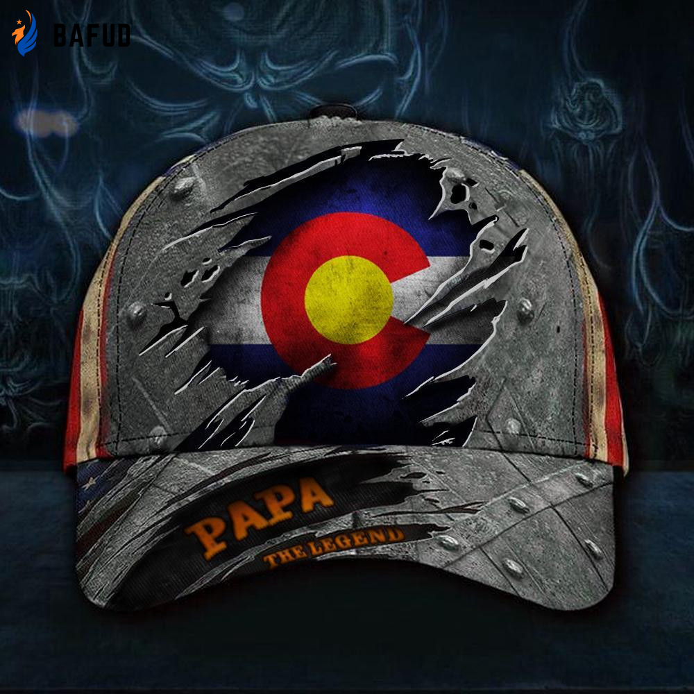 Colorado Papa The Legend 3D Hat Vintage USA Flag Cap Gift Ideas For Dad From Daughter Classic Cap