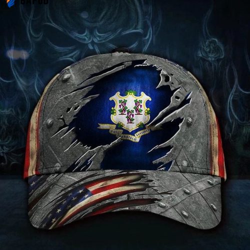 Connecticut Flag Hat 3D Printed American Vintage Classic Cap Patriotic Connecticut State Classic Cap Men Gift