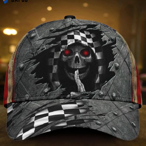 Crack Racing Skull All Over Print Classic Cap