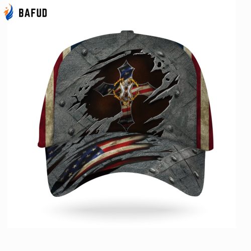 Custom Cross American Flag 3D Hat Classic Cap