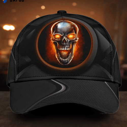 Honor The Fallen Thank The Living Blue Line Classic Cap American Flag Hat Memorial Law Enforcement Evil Skull Classic Cap