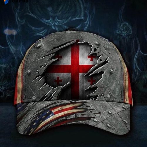 Georgia State Flag Hat 3D Printed Vintage U.S Flag Classic Cap Georgia Trucker Hat Men's Gift For Him