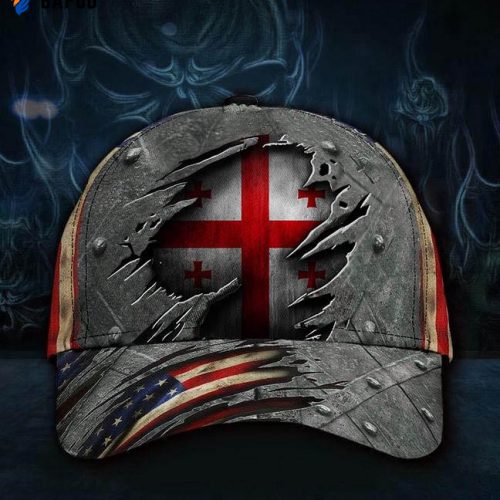 Georgia State Flag Hat 3D Printed Vintage US Flag Cap Georgia Trucker Hat Mens Gift For Him Classic Cap