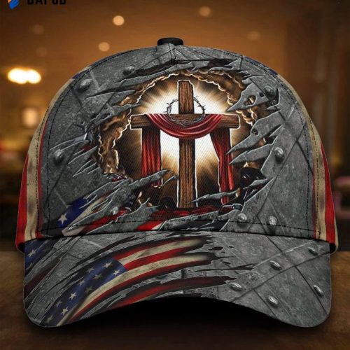 Jesus Cross Us Flag Classic Cap All Over Print