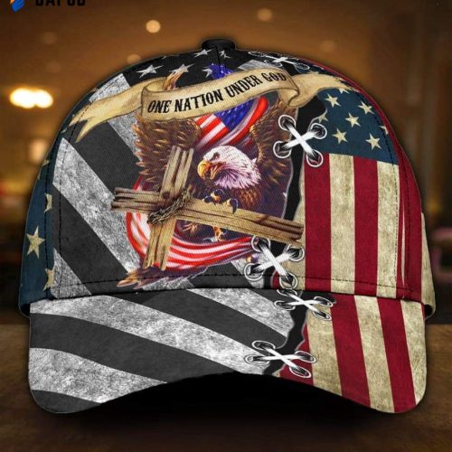 Jesus One Nation Under God American Flag Classic Cap All Over Print