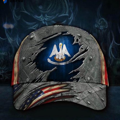 Louisiana State Flag Hat 3D Printed US Flag Mens Cap Louisiana Hat Pride Patriotic Classic Cap Louisiana State Flag Hat 3D Printed US Flag Mens Cap Louisiana Hat Pride Patriotic Classic Cap