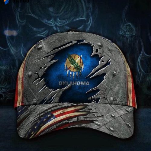 Oklahoma Flag Hat 3D Printed U.S Flag Vintage Old Retro Okc States Patriotic Classic Cap