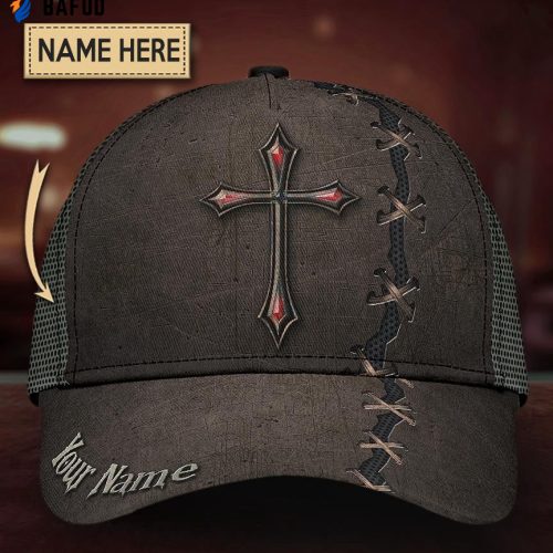 Personalized Jesus Cross Metal Tear Classic Cap All Over Print