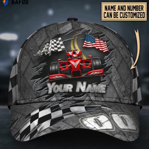 Personalized Racing Speed Lover American Flag All Over Print Classic Cap