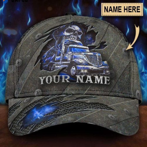 Personalized Skull Truck Driver Classic Cap
