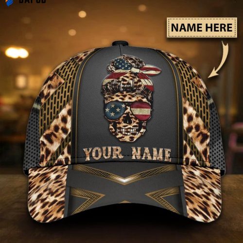 Skull Gifts Skull Leopard Classic Cap Personalized Name