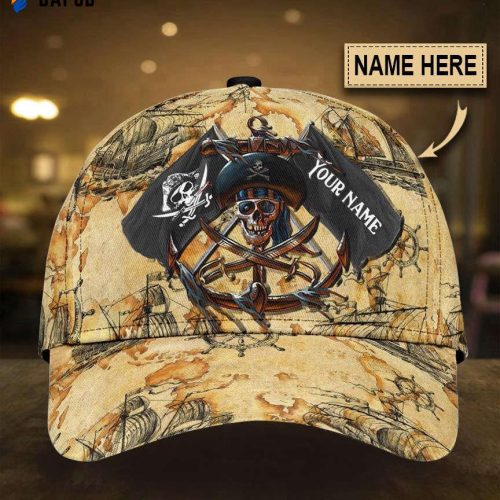 Skull Gifts Skull Pirate Classic Captain Personalized Name Classic Cap
