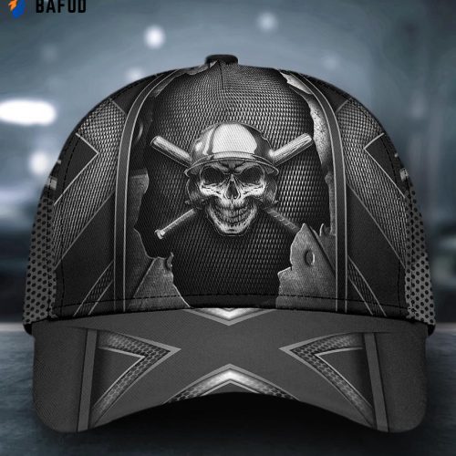 Skull In Baseball Helmet Classic Cap