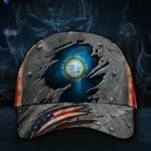 South Dakota State Flag Hat 3D Printed American Flag Cap State Patriotic Fathers Day Gift Classic Cap