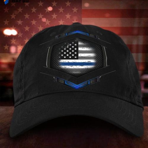 Thin Blue Line American Flag Hat Old Retro Design Honor Law Enforcement Gift For Police Classic Cap