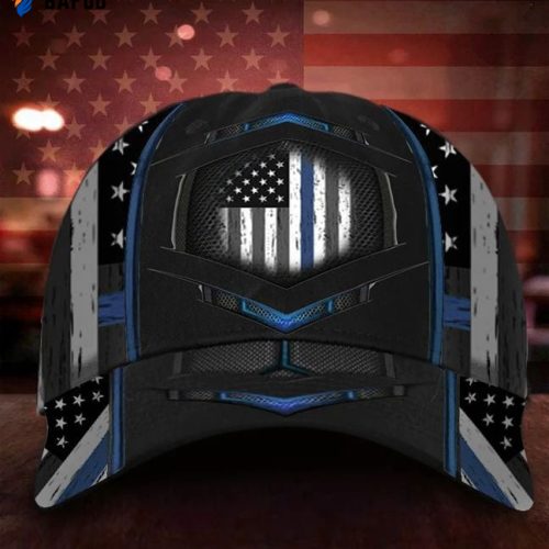 Thin Blue Line American Flag Hat Supporting Officers Classic Cap Gift For Boyfriend Police Gift