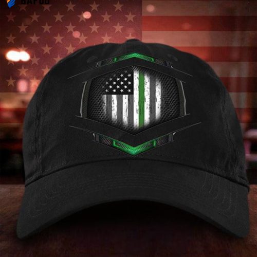 Thin Green Line US Flag Hat Old Retro American Flag Cap Proud Veteran Gift For Father Classic Cap