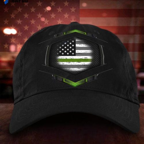 Thin Green Line US Flag Hat Vintage American Flag Cap Pride US Army Veterans Gift For Him Classic Cap