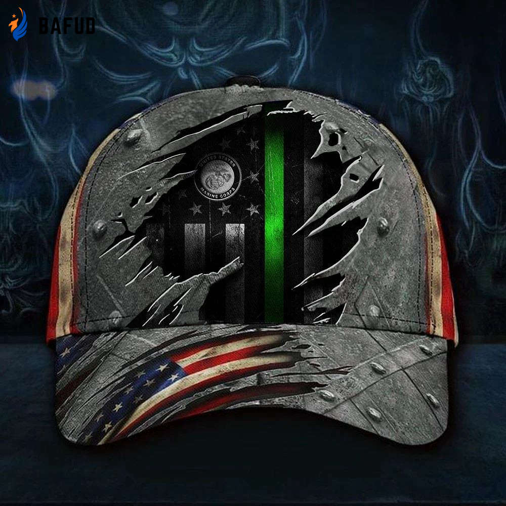 U.S Marine Corps Green Line Hat 3D Print Vintage Honor USMC Hat Marine Classic Cap Mens U.S Marine Corps Green Line Hat 3D Print Vintage Honor USMC Hat Marine Classic Cap Mens