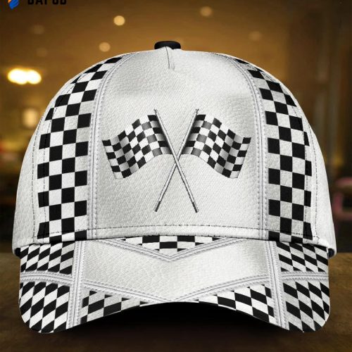 White Leather Pattern Racing All Over Print Classic Cap