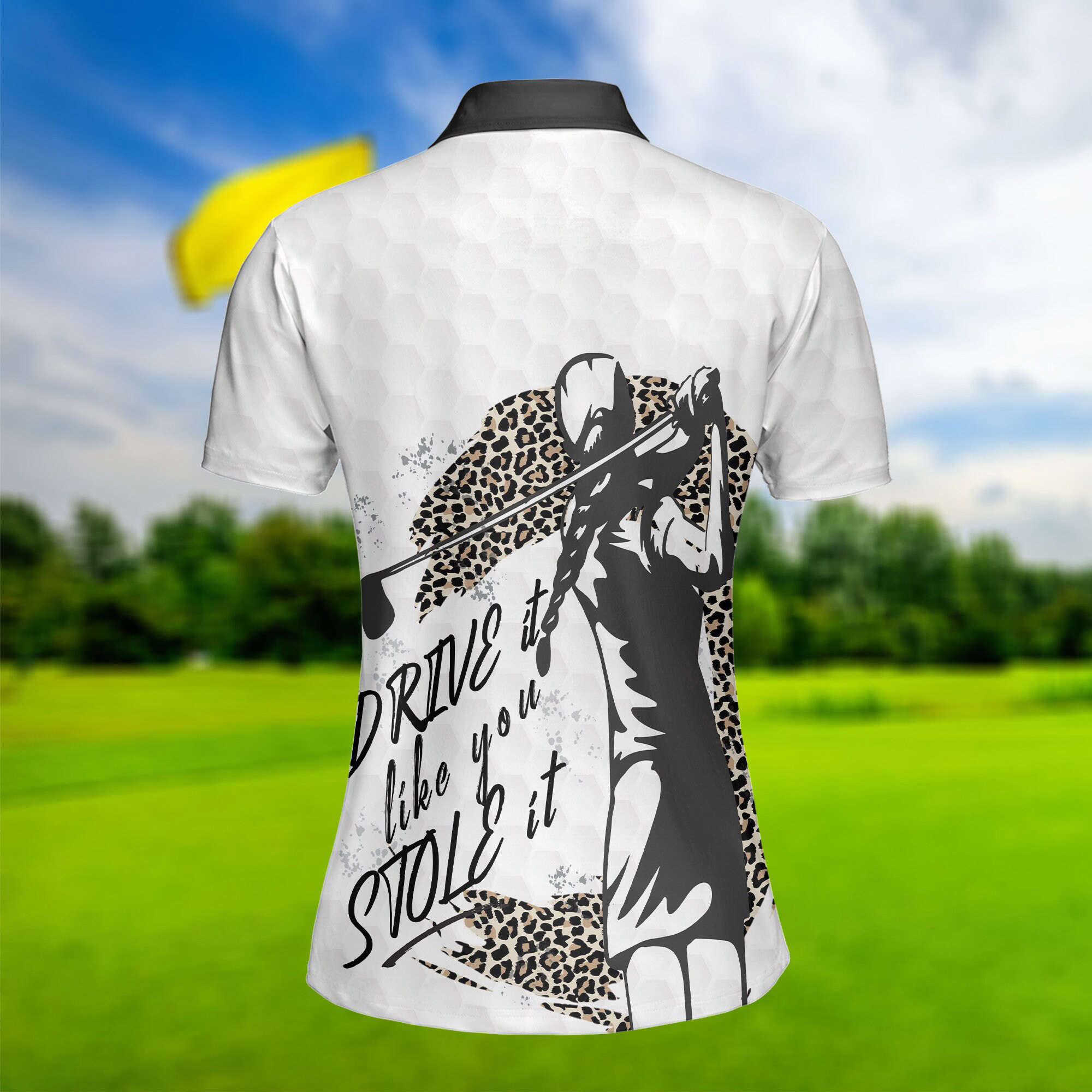 Drive It Like You Stole It Women Polo Shirt, Golfer  Women Shirt, Golf Girl Leopard Shirt