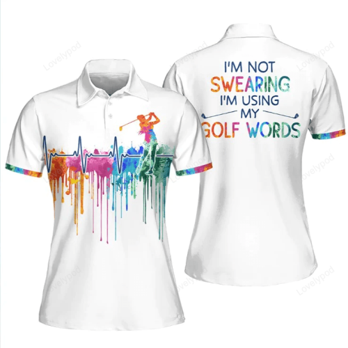 Golf 3D polo shirt for Women, I’m Not Swearing Funny Golf Sleeveless Polo Shirt