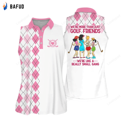 Golf Friends Colorfun Short Sleeve Polo Shirt, Golf Sleeveless Women Polo Shirt
