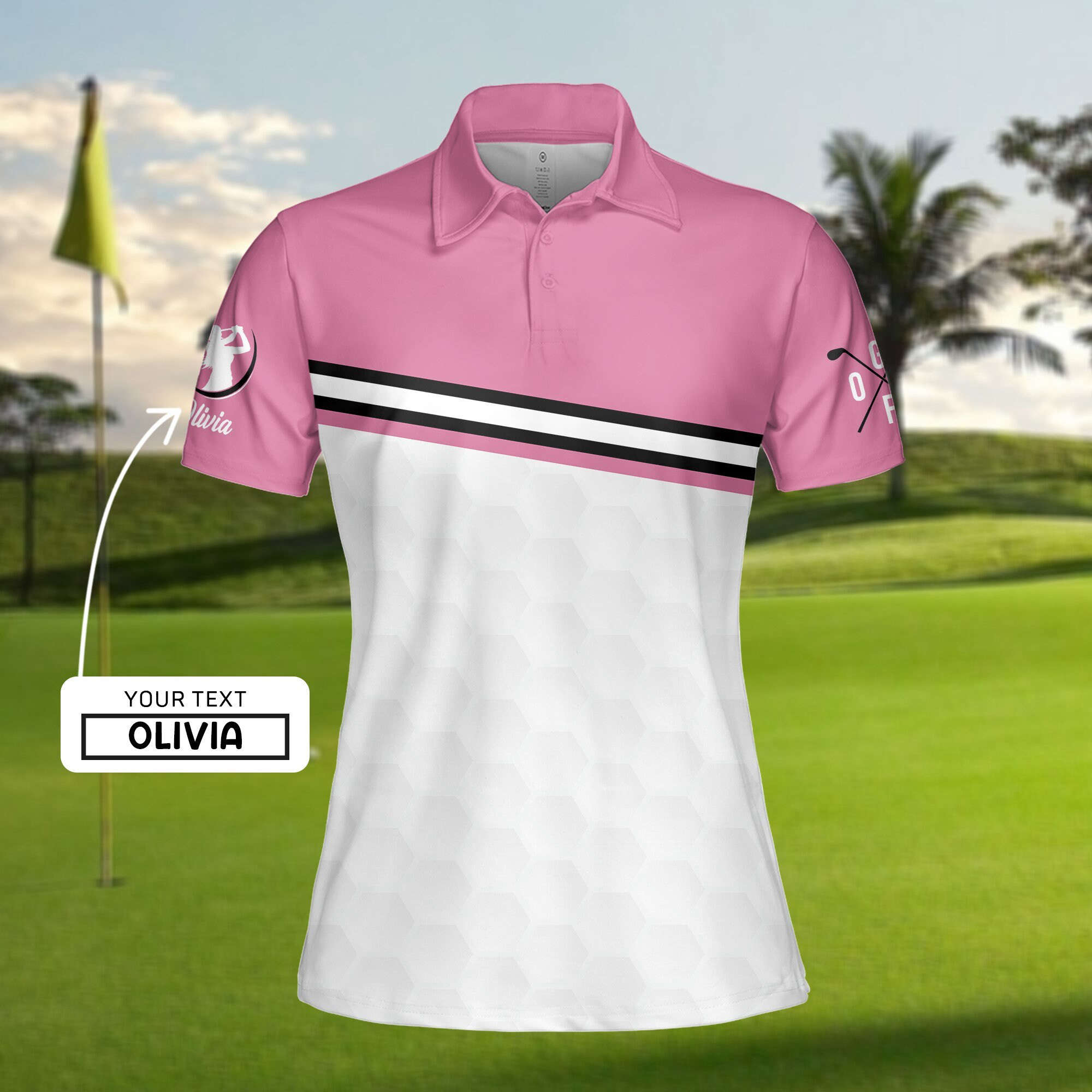 Just A Pink Girl Who Loves Playing Golf Polo Shirt, Women Golf Polo Shirt