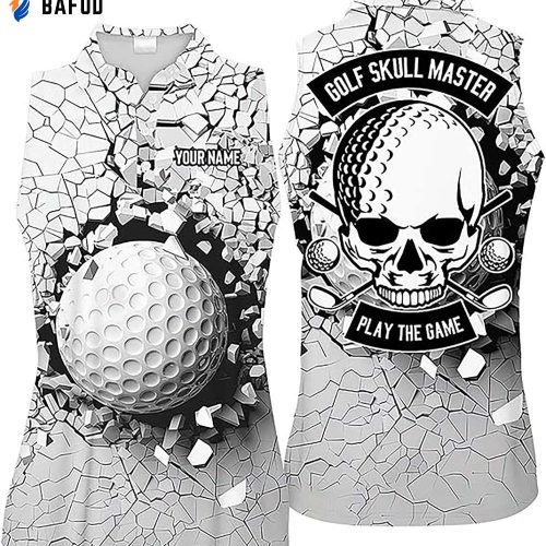 Personalized Golf Skull Master Play The Game Women Sleeveless Polo XS-4XL