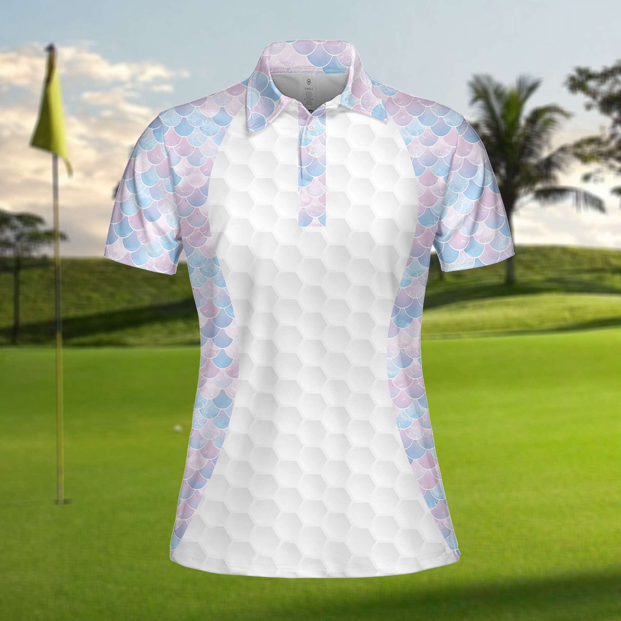 Women Mermaid Golf Polo Shirt, Mermaid Lover Shirt, Golfer Shirt, Cute Golf Shirt For Women