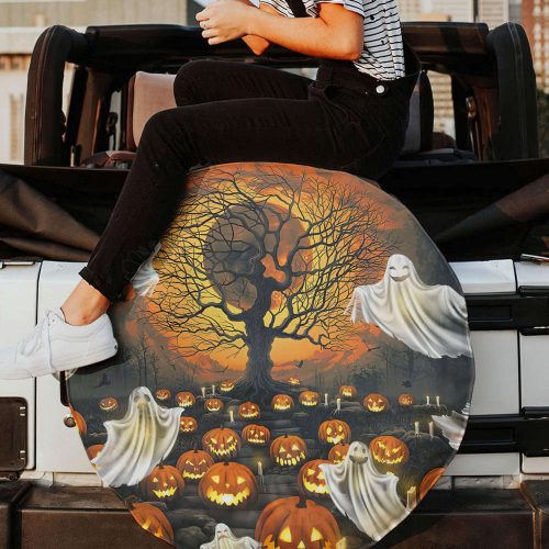 Boos Happy Halloween Spare Tire Cover Boos Happy Halloween Spare Tire Cover