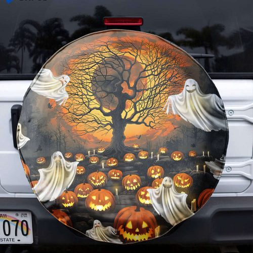 Boos Happy Halloween Spare Tire Cover Boos Happy Halloween Spare Tire Cover