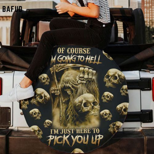 Stitch Hawaii Shirt I'm Just Here To Pick You Up Skull Spare Tire Cover