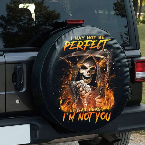 I’m Not You Fire Skull Spare Tire Cover