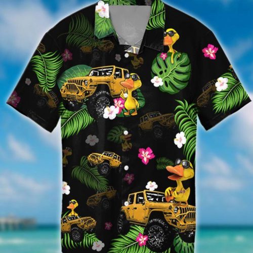 Shop the Trendy Jeep and Duck Tropical Hawaiian Shirt – Perfect for Vacation