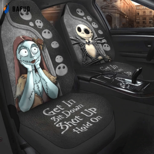 Resger JS Jack Sally Purple Seat Covers For Fan Gifts- NDQ JS Print Car Seat Covers For Fan Gifts - TTD