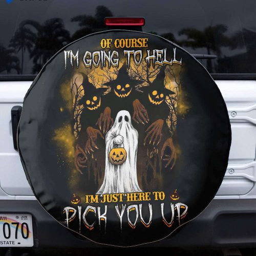 Of Course I'm Going To Hell Skull Spare Tire Cover