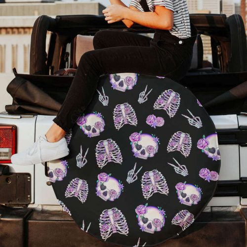 Purple Skeleton Spare Tire Cover