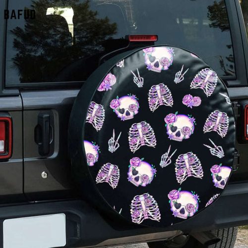 Purple Skeleton Spare Tire Cover