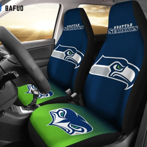 Seattle Seahawks Logo Pattern v8 Universal Fit Car Seat Covers For Fan Gifts Gift For Fan