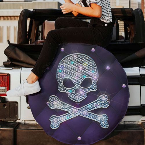 Skull Bone Diamond Spare Tire Cover