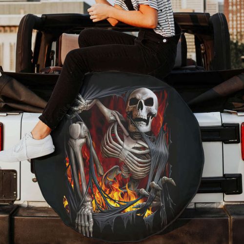 Skull Torn Spare Tire Cover