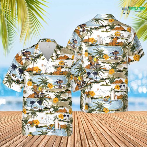 Snoopy And Friends Brown Hawaiian Shirt