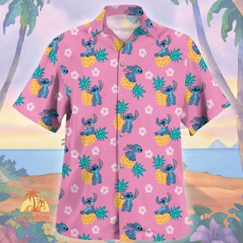 Stitch Hawaiian Shirt, Stitch Pineapple Shirt, Stitch Button Up Shirt, Stitch Hawaii Shirt, Disney Stitch Shirt, Stitch Movie Shirt